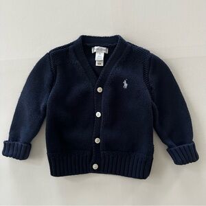 Ralph Lauren 12 Months Baby Boy Navy Blue Cardigan Sweater